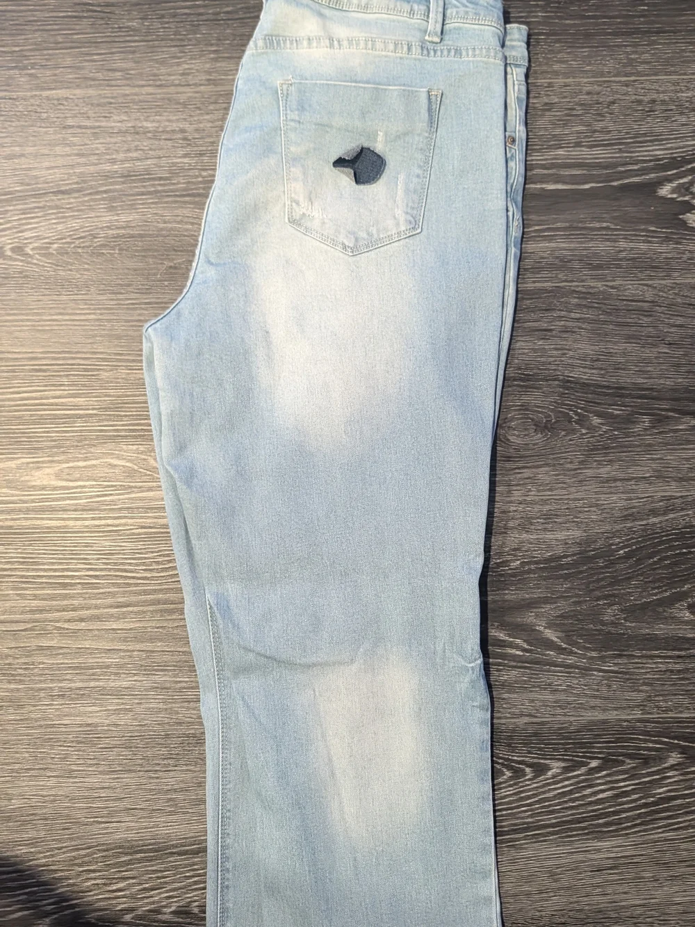 Blue Light-Wash Jeans with Heart & Star Patches
